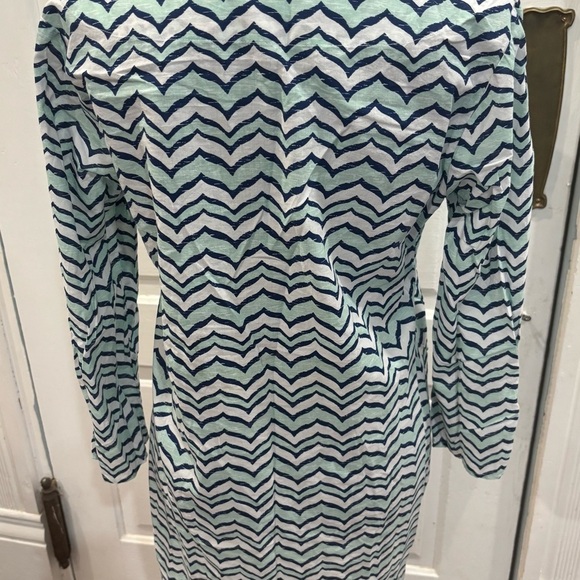 Vineyard Vines Whale Tail Chevron Lace Trim Beach Cover Up Dress Sz Xs Rn134578 - Picture 2 of 6